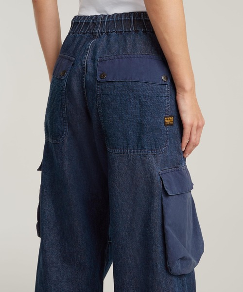 G-STAR（ジースター）の「COCOON JEANS FABRIC MIX/異素材ミックスナイロンデニムワイドルーズジーンズ（デニムパンツ・レディース・インディゴブルー・27inch/24inch/25inch/26inch）」の5枚目の写真