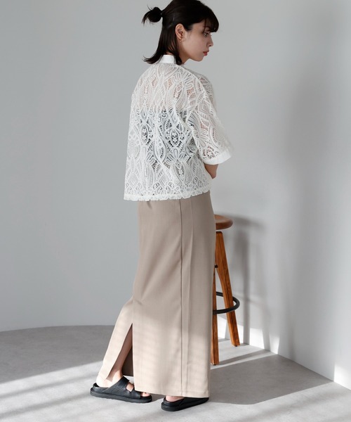 【CELINE直営】セール！コットン フローラル レースシャツ セール】Cropped lace shirt バンドカラークロップドレース