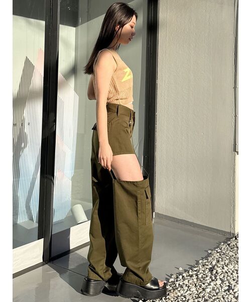 GYDA（ジェイダ）の「SIDE CUTデザインカーゴカラーワイドパンツ（その他パンツ・レディース・カーキ/スカイブルー/ブラック・MEDIUM/SMALL）」の7枚目の写真