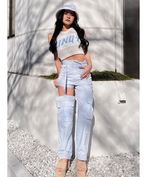 GYDA（ジェイダ）の「SIDE CUTデザインカーゴカラーワイドパンツ（その他パンツ・レディース・カーキ/スカイブルー/ブラック・MEDIUM/SMALL）」の11枚目の写真