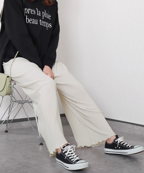 libelle more(リベル モア)の「<美脚>セミワイドパンツ プリーツパンツ【無地】(その他パンツ・レディース・アイボリー/ミント/ラベンダー/チャコール/グレイッシュベージュ/ブラック・M)」の2枚目の写真