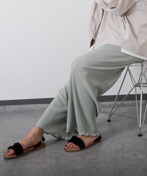 libelle more(リベル モア)の「<美脚>セミワイドパンツ プリーツパンツ【無地】(その他パンツ・レディース・アイボリー/ミント/ラベンダー/チャコール/グレイッシュベージュ/ブラック・M)」の5枚目の写真