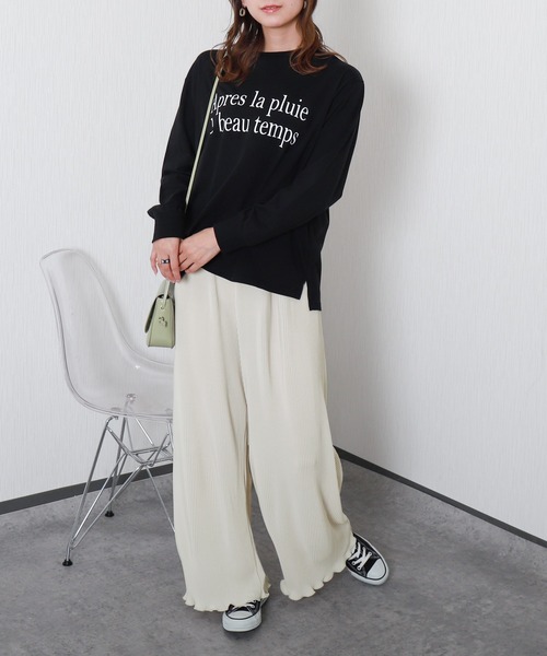 libelle more(リベル モア)の「<美脚>セミワイドパンツ プリーツパンツ【無地】(その他パンツ・レディース・アイボリー/ミント/ラベンダー/チャコール/グレイッシュベージュ/ブラック・M)」の14枚目の写真