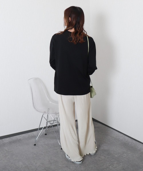 libelle more(リベル モア)の「<美脚>セミワイドパンツ プリーツパンツ【無地】(その他パンツ・レディース・アイボリー/ミント/ラベンダー/チャコール/グレイッシュベージュ/ブラック・M)」の12枚目の写真