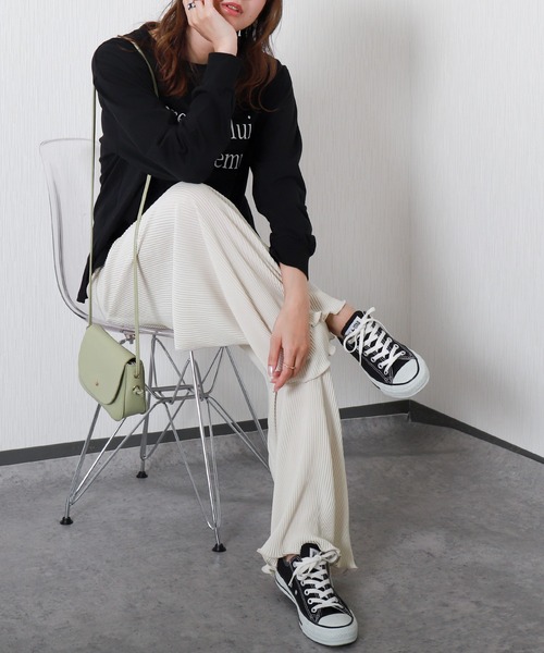 libelle more(リベル モア)の「<美脚>セミワイドパンツ プリーツパンツ【無地】(その他パンツ・レディース・アイボリー/ミント/ラベンダー/チャコール/グレイッシュベージュ/ブラック・M)」の11枚目の写真