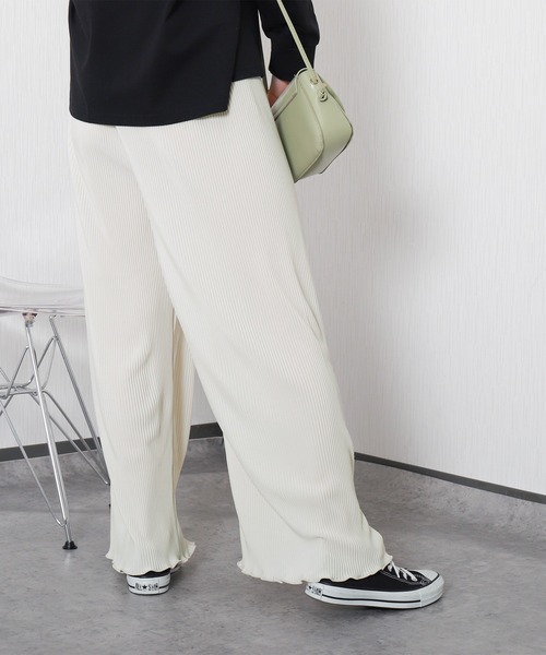 libelle more(リベル モア)の「<美脚>セミワイドパンツ プリーツパンツ【無地】(その他パンツ・レディース・アイボリー/ミント/ラベンダー/チャコール/グレイッシュベージュ/ブラック・M)」の8枚目の写真
