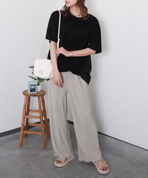 libelle more(リベル モア)の「<美脚>セミワイドパンツ プリーツパンツ【無地】(その他パンツ・レディース・アイボリー/ミント/ラベンダー/チャコール/グレイッシュベージュ/ブラック・M)」の20枚目の写真