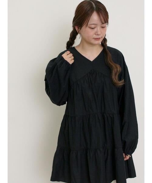 Samansa Mos2（サマンサ モスモス）の「ティアードVネックチュニック（シャツ/ブラウス・レディース・ブラック/ブルー/オフホワイト/ピンク・F）」の18枚目の写真