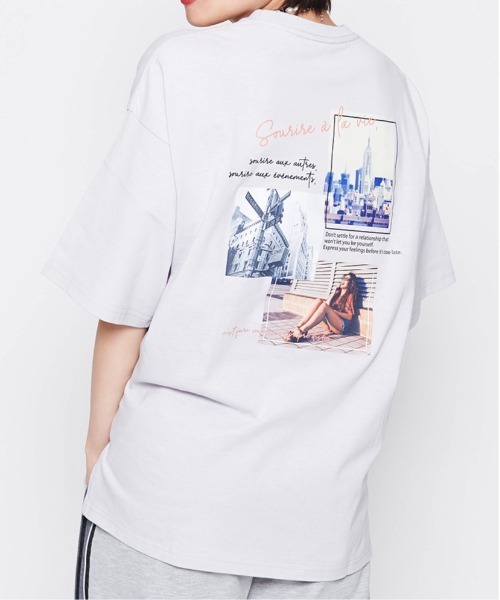 spiritoso(スピリトーゾ)の「【spiritoso】Sun Town Tシャツ(CP)(Tシャツ/カットソー・レディース・ホワイト/ブルー系/ラベンダー・F)」の3枚目の写真