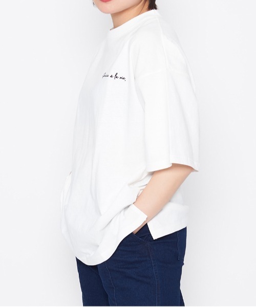 spiritoso(スピリトーゾ)の「【spiritoso】Sun Town Tシャツ(CP)(Tシャツ/カットソー・レディース・ホワイト/ブルー系/ラベンダー・F)」の18枚目の写真