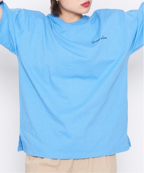 spiritoso(スピリトーゾ)の「【spiritoso】Sun Town Tシャツ(CP)(Tシャツ/カットソー・レディース・ホワイト/ブルー系/ラベンダー・F)」の8枚目の写真