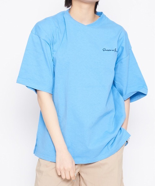 spiritoso(スピリトーゾ)の「【spiritoso】Sun Town Tシャツ(CP)(Tシャツ/カットソー・レディース・ホワイト/ブルー系/ラベンダー・F)」の6枚目の写真