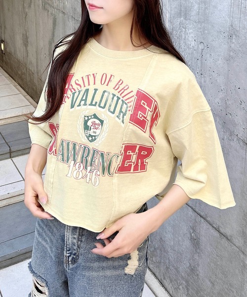 INGNI(イング)の「【WEB限定】リメイクビンテージTシャツ(Tシャツ/カットソー・レディース・モスグリーン系3/アイボリー/チャコールグレー・M)」の15枚目の写真