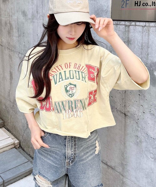 INGNI(イング)の「【WEB限定】リメイクビンテージTシャツ(Tシャツ/カットソー・レディース・モスグリーン系3/アイボリー/チャコールグレー・M)」の16枚目の写真