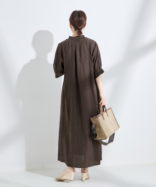 JOURNAL STANDARD L'ESSAGEリネンスタンドカラーワンピース journal standard L'essage（ジャーナルスタンダードレサージュ