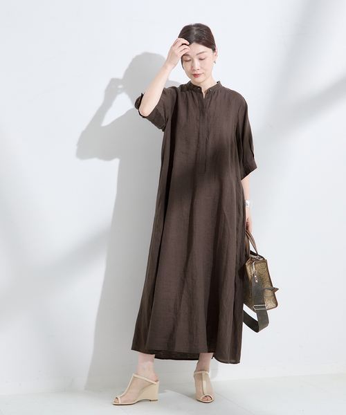 ジャーナルスタンダードレサージュ麻リネンシャツワンピースロング