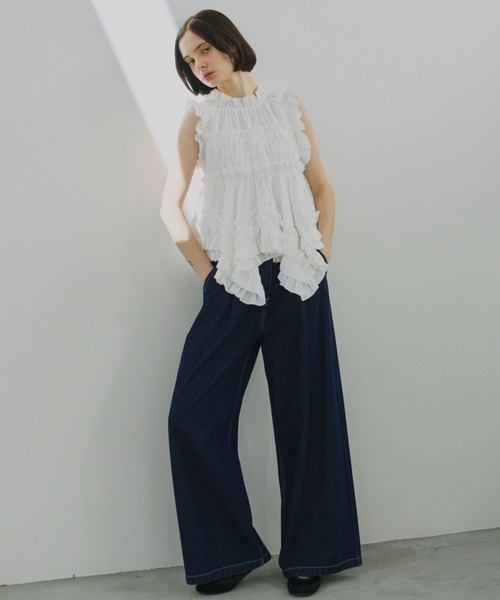 ブラウス シャツ ギャザーペプラムノースリーブブラウス レディース BEARDSLEY｜ギャザーペプラムノースリーブブラウス | Rakuten