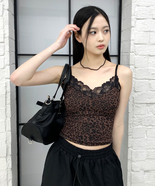 lilful(リルフル)の「【カップ付き】レオパード柄 レースキャミソール(キャミソール・レディース・ブラウン/グレー/ホワイト/ベージュ・F)」の19枚目の写真