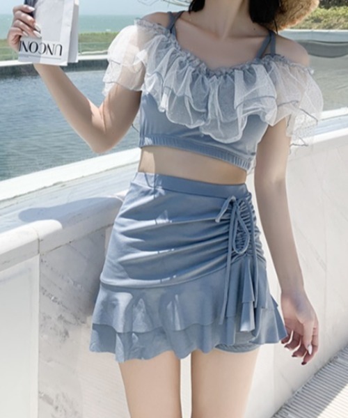 miko mori ミコモリ　フリル水着　M　黒　オフショルダー　セパレート ce300ef2537ff77a212f65aec1d216