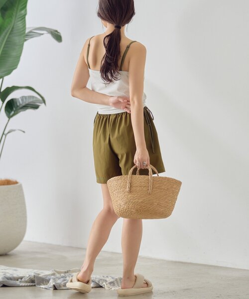 CIAOPANIC TYPY（チャオパニックティピー）の「【WEB限定】シャーリングサイドリボンストライプ水着3点セット（水着・レディース・ブラウン/オフホワイト/グレー・MEDIUM/LARGE/X-LARGE）」の13枚目の写真