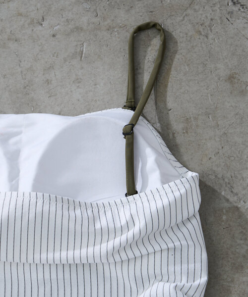 CIAOPANIC TYPY（チャオパニックティピー）の「【WEB限定】シャーリングサイドリボンストライプ水着3点セット（水着・レディース・ブラウン/オフホワイト/グレー・MEDIUM/LARGE/X-LARGE）」の19枚目の写真