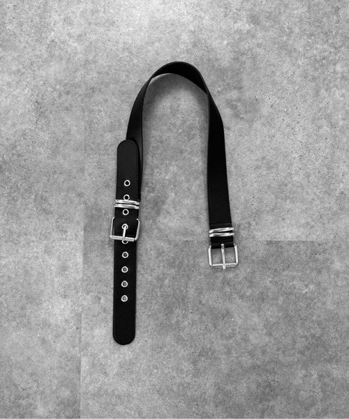 LVEU.（ラブユ.）の「【LVEU.】シンメトリーバックルベルト / ベルト グッズ 服飾雑貨 フェイクレザー ダブルバックル シンメトリー ハトメ ブラック（ベルト・レディース・ブラック・FREE）」の16枚目の写真