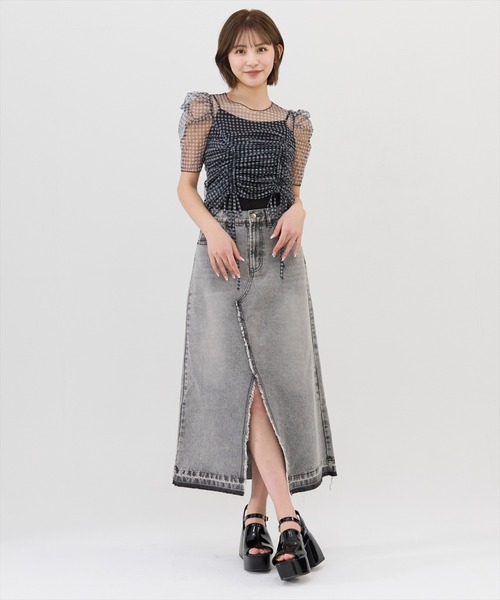 REDYAZEL(レディアゼル)の「ギンガムチェックチュールトップス(シャツ/ブラウス・レディース・ブルー系その他/ブラック系その他/ベージュ系その他・FREE)」の13枚目の写真