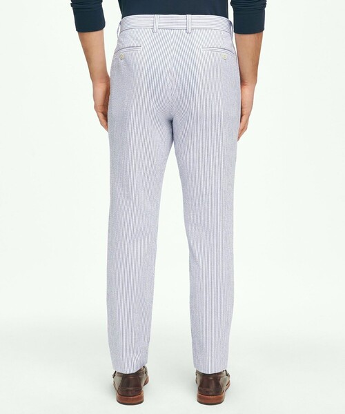 BROOKS BROTHERS(ブルックスブラザーズ)の「ストレッチコットン シアサッカー プレーンフロントパンツ Slim(スラックス・メンズ・ネイビー/ホワイト×ブルー・30inch/31inch/32inch/33inch/34inch/35inch/36inch/37inch/38inch/29inch)」の3枚目の写真