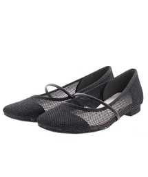 シアーラメメッシュストラップスクエアトゥパンプス【Made in Japan】(125-53124)JELLY BEANS(ジェリービーンズ)