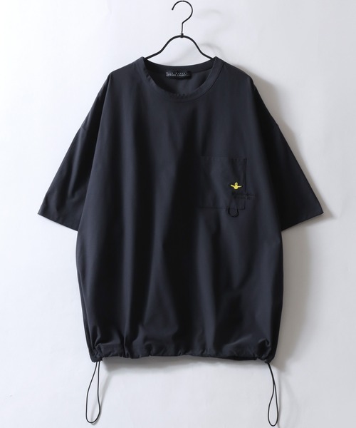 Mark Gonzales（マーク・ゴンザレス）の「MARK GONZALES ARTWORK COLLECTION/マークゴンザレス 別注 ワンポイント刺繍 ドローコード ビッグシルエット 半袖Tシャツ（Tシャツ/カットソー・メンズ・チャコール/ブラック/グレー系その他・M/L/XL）」の5枚目の写真