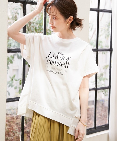 ikka(イッカ)の「【親子コーデ】ロゴフォトプリントチュニックT(Tシャツ/カットソー・レディース・ベージュ/ブラック/オフホワイト/モカ・S/L/M)」の12枚目の写真