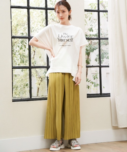 ikka(イッカ)の「【親子コーデ】ロゴフォトプリントチュニックT(Tシャツ/カットソー・レディース・ベージュ/ブラック/オフホワイト/モカ・S/L/M)」の10枚目の写真