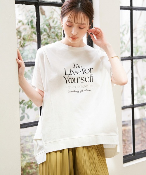 ikka(イッカ)の「【親子コーデ】ロゴフォトプリントチュニックT(Tシャツ/カットソー・レディース・ベージュ/ブラック/オフホワイト/モカ・S/L/M)」の8枚目の写真