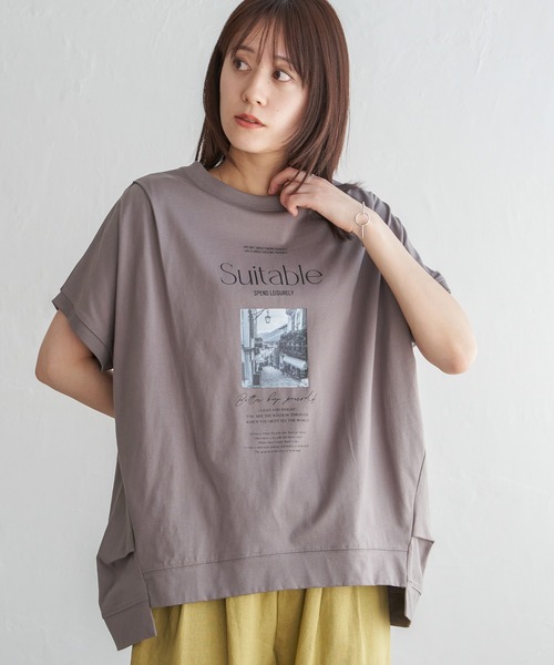ikka(イッカ)の「【親子コーデ】ロゴフォトプリントチュニックT(Tシャツ/カットソー・レディース・ベージュ/ブラック/オフホワイト/モカ・S/L/M)」の21枚目の写真