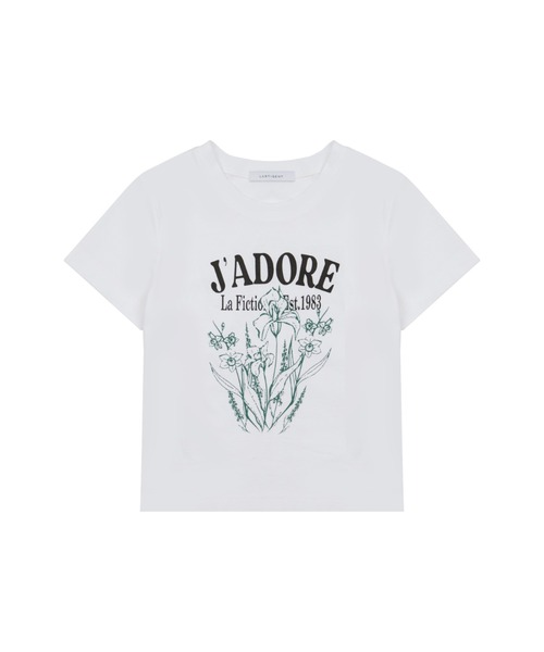 LARTIGENT(ラーティゼン)の「LY FLOWER T-SHIRT(Tシャツ/カットソー・レディース・ホワイト/ネイビー・FREE)」の13枚目の写真