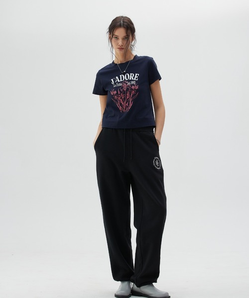 LARTIGENT(ラーティゼン)の「LY FLOWER T-SHIRT(Tシャツ/カットソー・レディース・ホワイト/ネイビー・FREE)」の3枚目の写真