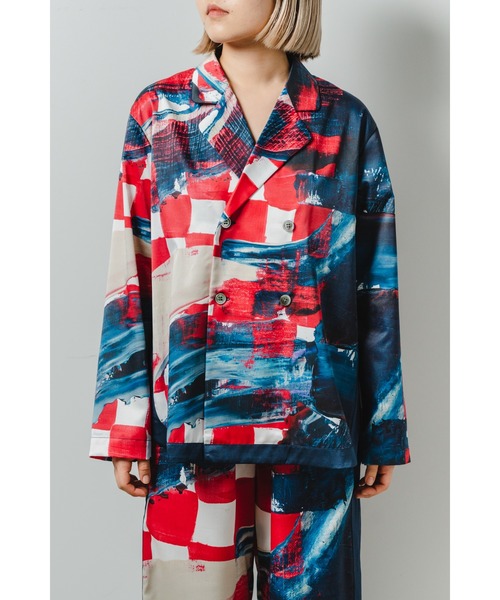 minius(ミニウス)の「【EM(em)】Room wear Tops - Long Sleeve/アートデザインルームウェア/ロングスリーブ(シャツ/ブラウス・レディース・ピンク系その他/ブルー系その他2/オレンジ系その他/ホワイト系その他/ベージュ系その他/レッド系その他/ブルー系その他・MEDIUM/LARGE)」の2枚目の写真