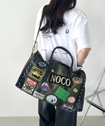 wears | 【大容量】ワッペンスタッズデザインボストンバッグ トラベルバッグ(ボストンバッグ)