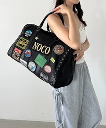 wears | 【大容量】ワッペンスタッズデザインボストンバッグ トラベルバッグ(ボストンバッグ)