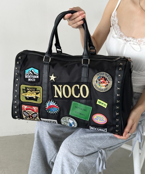 wears（ウェアーズ）の「【大容量】ワッペンスタッズデザインボストンバッグ トラベルバッグ（ボストンバッグ・レディース・ブラック/カーキ・FREE）」の5枚目の写真