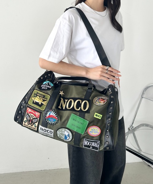 wears（ウェアーズ）の「【大容量】ワッペンスタッズデザインボストンバッグ トラベルバッグ（ボストンバッグ・レディース・ブラック/カーキ・FREE）」の10枚目の写真