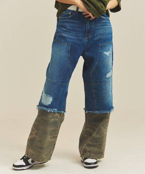 GALLIS ADDICTION（ガリスアディクション）の「GA DOCKING-CAMO DENIM（デニムパンツ・メンズ・インディゴブルー/ブラック・M/L）」の2枚目の写真