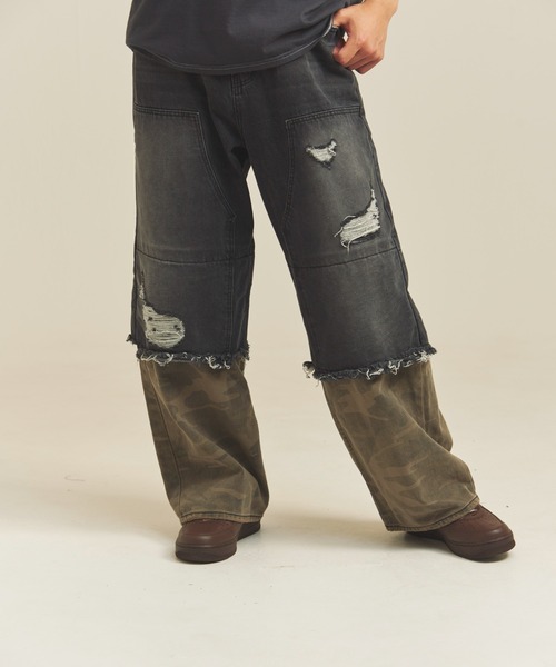 GALLIS ADDICTION（ガリスアディクション）の「GA DOCKING-CAMO DENIM（デニムパンツ・メンズ・インディゴブルー/ブラック・M/L）」の3枚目の写真