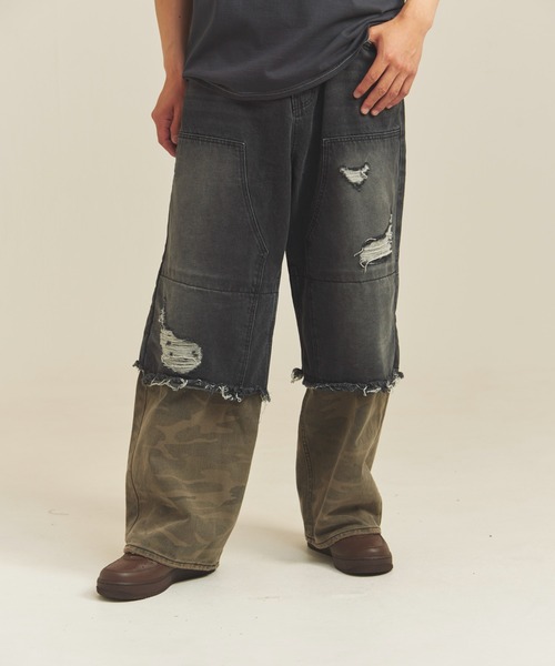 GALLIS ADDICTION（ガリスアディクション）の「GA DOCKING-CAMO DENIM（デニムパンツ・メンズ・インディゴブルー/ブラック・M/L）」の4枚目の写真