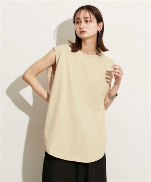 nissen(ニッセン)の「レイヤードにもOK お尻すっぽりロング丈タンクトップ(Tシャツ/カットソー・レディース・ベージュ/オフホワイト/杢グレー/ブラック・S~M/L~LL)」の20枚目の写真