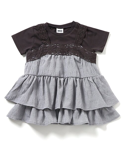 BREEZE(ブリーズ)の「【ジュニア対応】2Pティアードワンピース(ワンピース・キッズ・オレンジ/ブラック・80/90/100/110/120/130/140)」の9枚目の写真