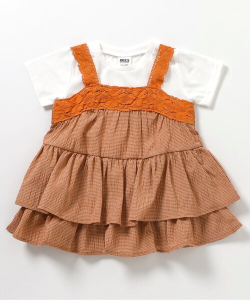 BREEZE(ブリーズ)の「【ジュニア対応】2Pティアードワンピース(ワンピース・キッズ・オレンジ/ブラック・80/90/100/110/120/130/140)」の10枚目の写真