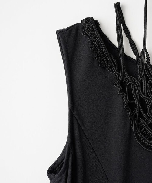 【MURRAL/ミューラル】ヴァイン エンブロイダードジャージードレス グレー MURRAL/ミューラル】Vine embroidered jersey dress/ヴァイン