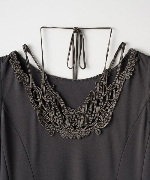 【MURRAL/ミューラル】ヴァイン エンブロイダードジャージードレス グレー MURRAL/ミューラル】Vine embroidered jersey dress/ヴァイン