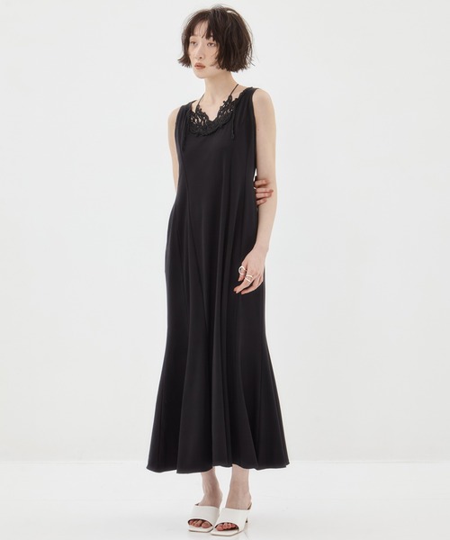 MURRAL/ミューラル】Vine embroidered jersey dress/ヴァイン